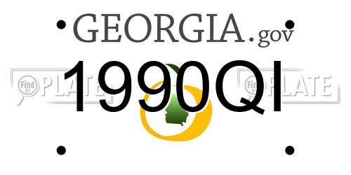 1990QI Georgia License Plate
