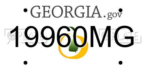 19960MG Georgia License Plate