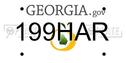199HAR Georgia License Plate