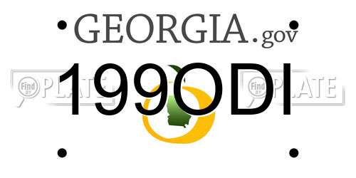 199ODI Georgia License Plate