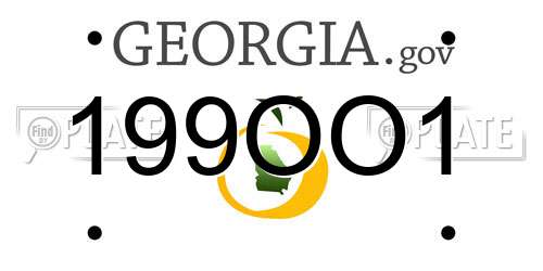 199OO1 Georgia License Plate