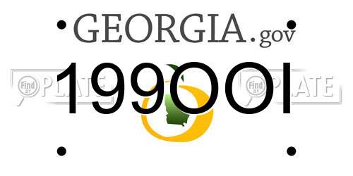 199OOI Georgia License Plate