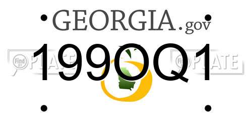 199OQ1 Georgia License Plate