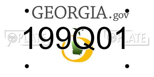 199Q01 Georgia License Plate