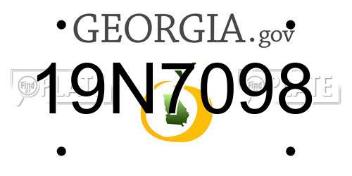 19N7098 Georgia License Plate