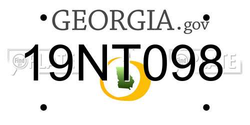 19NT098 Georgia License Plate