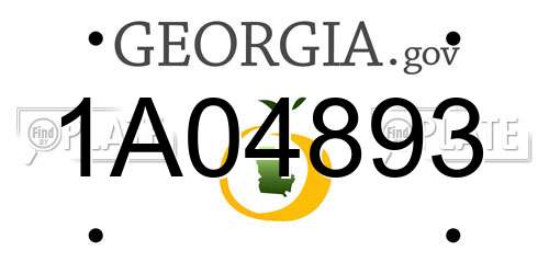 1A04893 Georgia License Plate