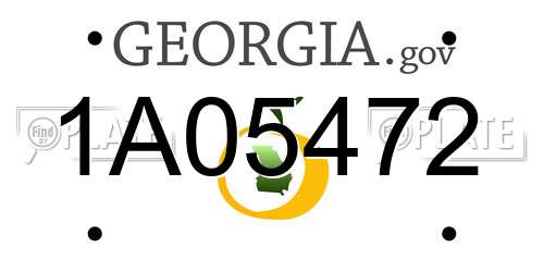 1A05472 Georgia License Plate