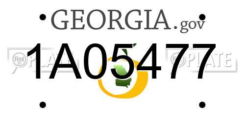 1A05477 Georgia License Plate