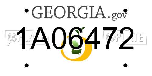 1A06472 Georgia License Plate