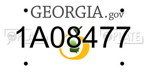 1A08477 Georgia License Plate
