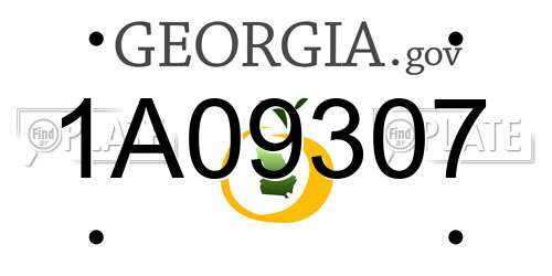 1A09307 Georgia License Plate
