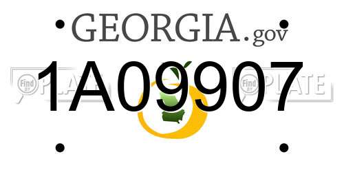 1A09907 Georgia License Plate