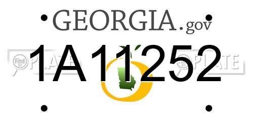 1A11252 Georgia License Plate