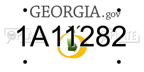 1A11282 Georgia License Plate