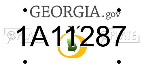 1A11287 Georgia License Plate