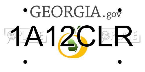 1A12CLR Georgia License Plate