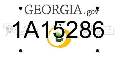1A15286 Georgia License Plate
