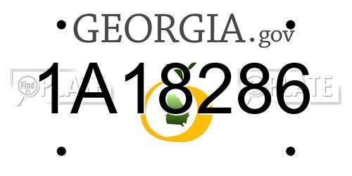 1A18286 Georgia License Plate
