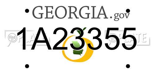1A23355 Georgia License Plate
