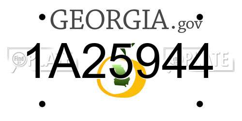 1A25944 Georgia License Plate