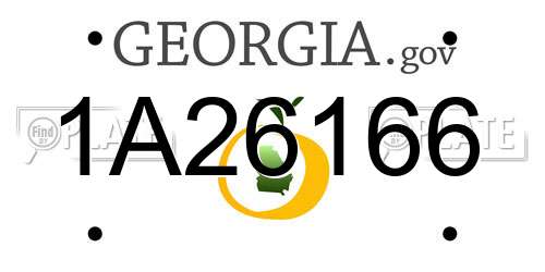 1A26166 Georgia License Plate