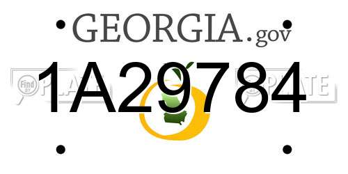1A29784 Georgia License Plate