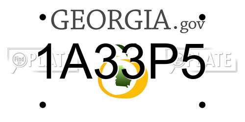 1A33P5 Georgia License Plate