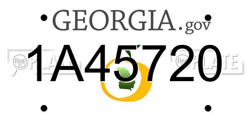 1A45720 Georgia License Plate