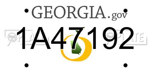 1A47192 Georgia License Plate