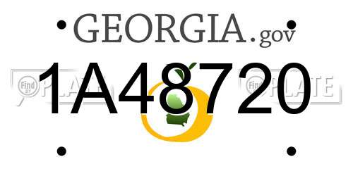 1A48720 Georgia License Plate