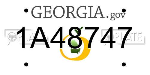 1A48747 Georgia License Plate