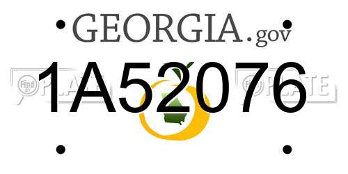 1A52076 Georgia License Plate