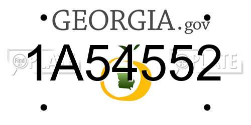 1A54552 Georgia License Plate