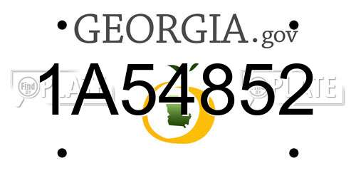 1A54852 Georgia License Plate