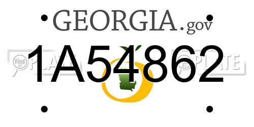 1A54862 Georgia License Plate