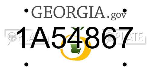 1A54867 Georgia License Plate