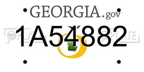 1A54882 Georgia License Plate