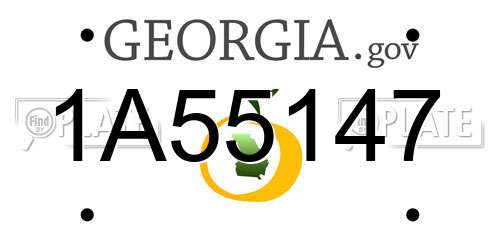 1A55147 Georgia License Plate
