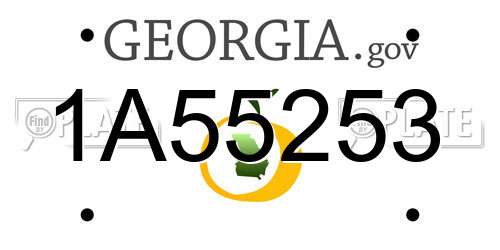 1A55253 Georgia License Plate