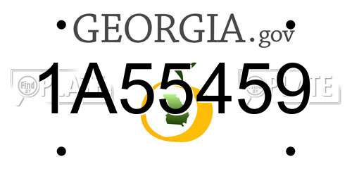 1A55459 Georgia License Plate
