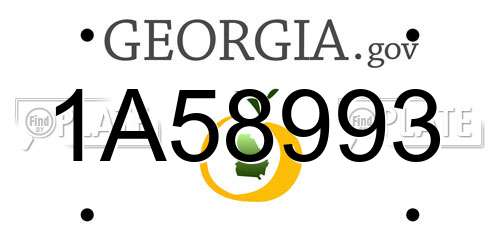 1A58993 Georgia License Plate
