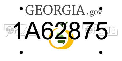 1A62875 Georgia License Plate