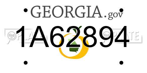 1A62894 Georgia License Plate