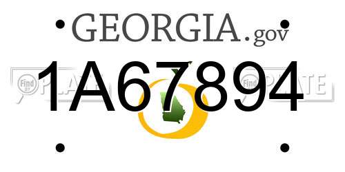 1A67894 Georgia License Plate