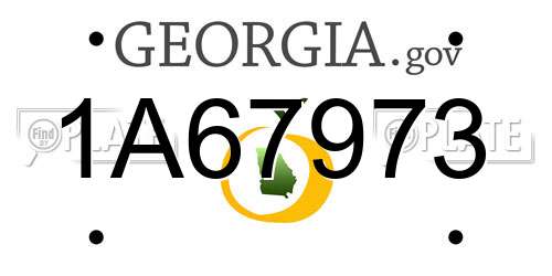 1A67973 Georgia License Plate