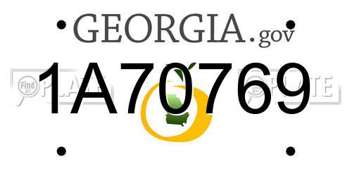 1A70769 Georgia License Plate