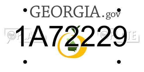 1A72229 Georgia License Plate