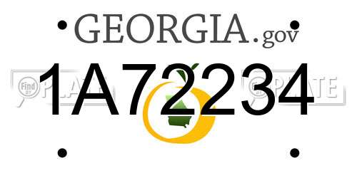 1A72234 Georgia License Plate