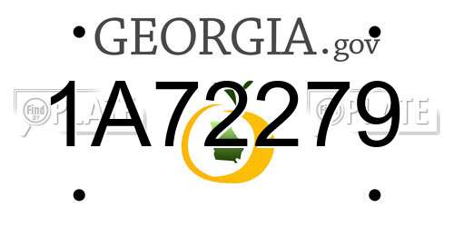 1A72279 Georgia License Plate